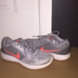 Grey and pink Nike sneakers